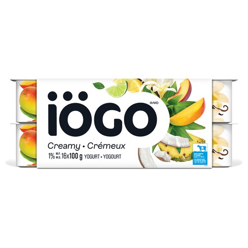 iÖGO 1% Yogurt Cups Creamy Tropical 16 x 100 g