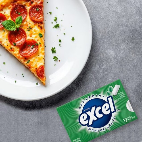 Excel Sugar Free Chewing Gum Spearmint Flavoured Pack of 12 Pieces 1 EA