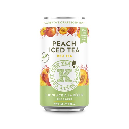 Happy Belly Red Iced Tea Peach 355 ml (can)