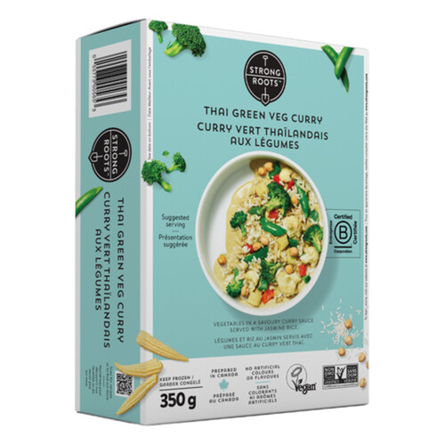 Strong Roots Frozen Meal Thai Green Veg Curry 350 g