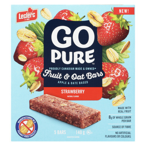 Leclerc GoPure Fruit & Oat Bars Strawberry 140 g