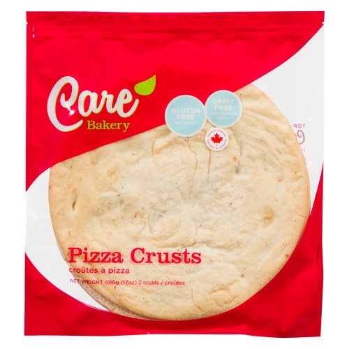 Care Bakery Frozen Gluten-Free 11.5 Inch Pizza Crusts 2 Pack 496 g