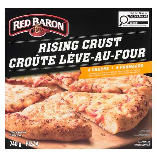 Red Baron Frozen Pizza Rising Crust 4 Cheese 740 g