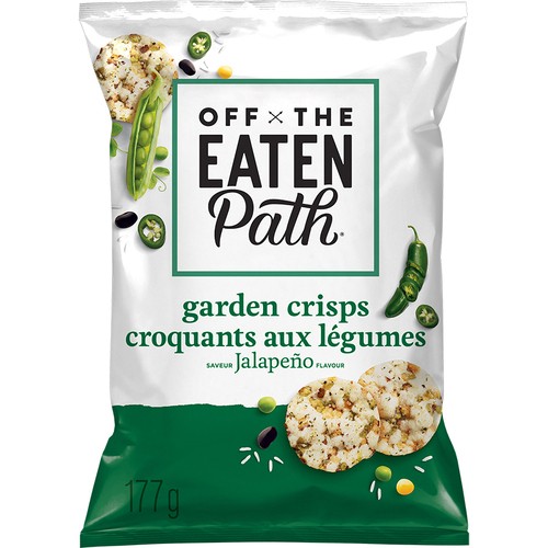 Off The Eaten Path Garden Rice and Pea Snacks Crisps Jalapeño Flavour 177 g