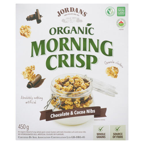 Jordans Organic Morning Crisp Chocolate & Cocoa Nibs 450 g