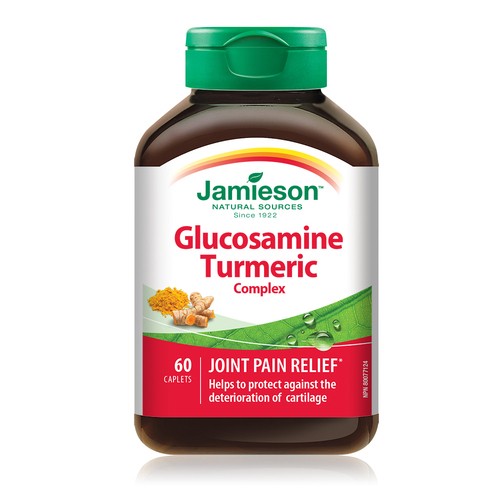 Jamieson Glucosamine Turmeric Complex Joint Pain Relief Caplets 60 Count