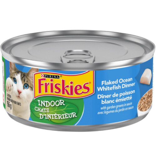 Purina Friskies Indoor Wet Cat Food Flaked Ocean Whitefish Dinner 156 g