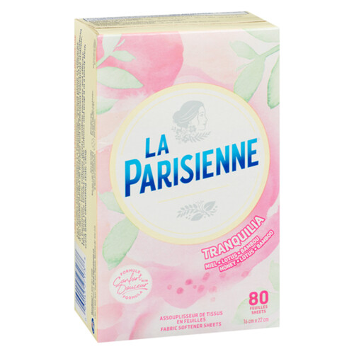 La Parisienne Fabric Softener Sheets Tranquilia 80 EA