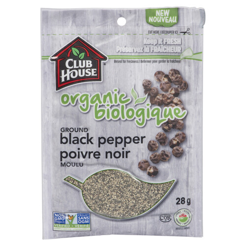 Club House Organic Ground Black Pepper 28 g