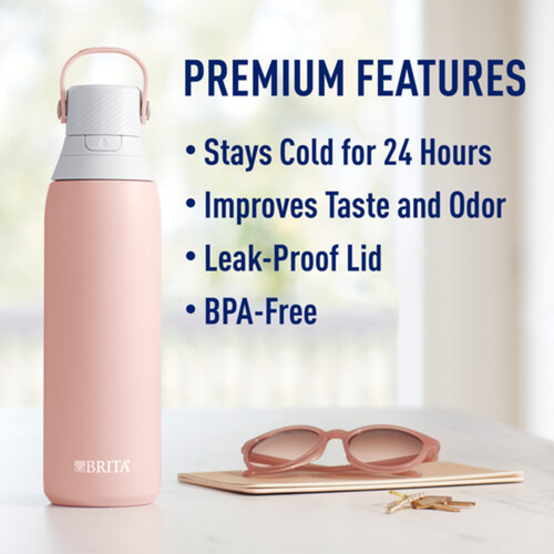 Brita Stainless Steel Water Bottle with Filter Rose 591 ml