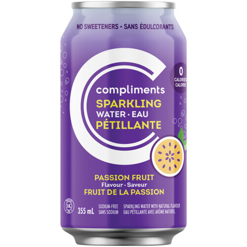 Compliments Sparkling Water Passion Fruit 355 ml (can)