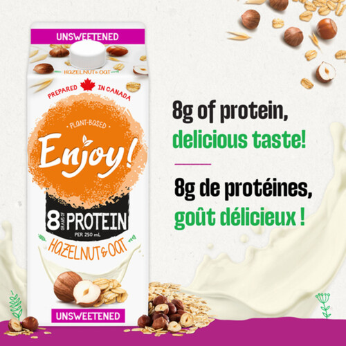 Enjoy! Unsweetened Plant-Based Original Beverage Hazelnut & Oat 1.75L