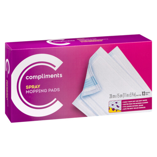 Compliments Spray Mopping Pad Refills 12 Pack