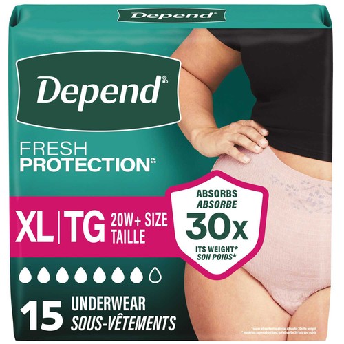 Depend Women Underwear Maximum Absorbency XL 15 Count