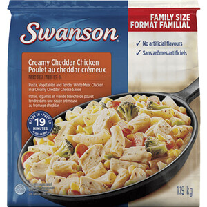 Swanson Skillet Frozen Meal Creamy Cheddar Chicken Family Size 1.19 kg ...