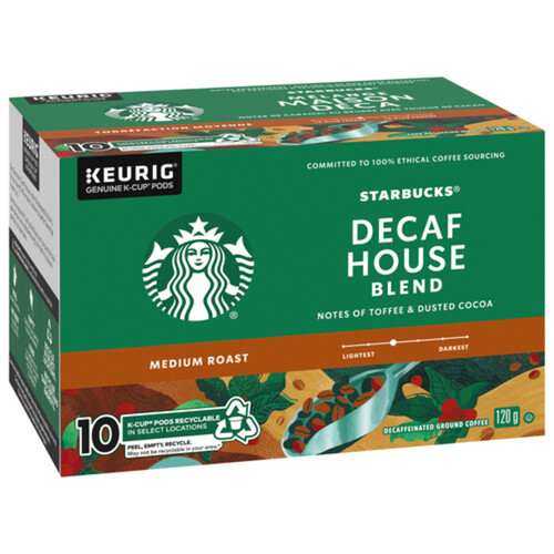 Starbucks Coffee Pods Decaf House Blend 10 K-Cups 120 g