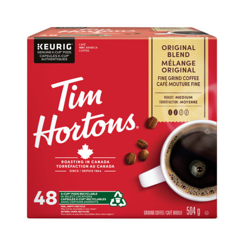 Tim Hortons Coffee Pods Original Blend Medium Roast 48 K-Cups 504 g