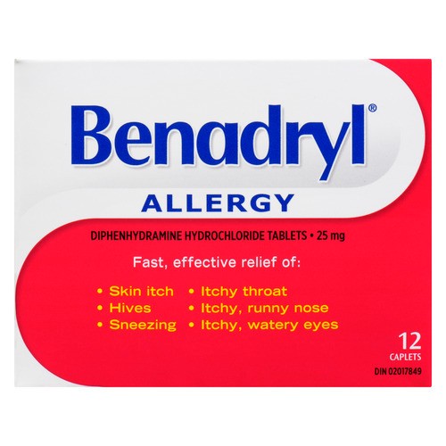 Benadryl Allergy 25 mg Caplets 12 Count