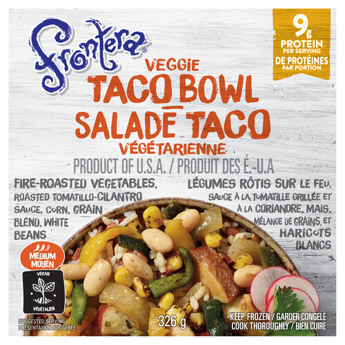 Frontera Veggie Taco Bowl 326 g (frozen)