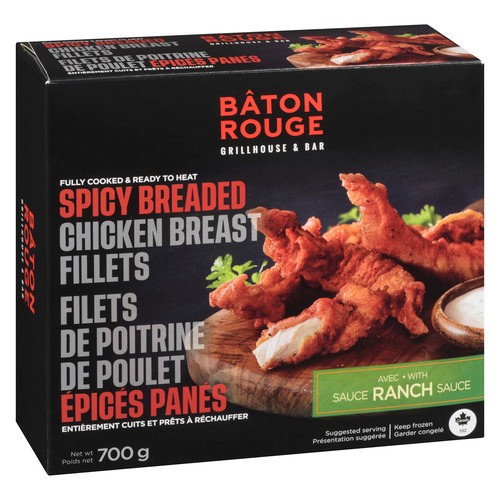 Bâton Rouge Frozen Chicken Breast Fillet Spicy Breaded 700 g