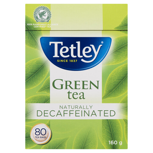 Tetley Green Tea Naturally Decaffeinated 80 Tea Bags