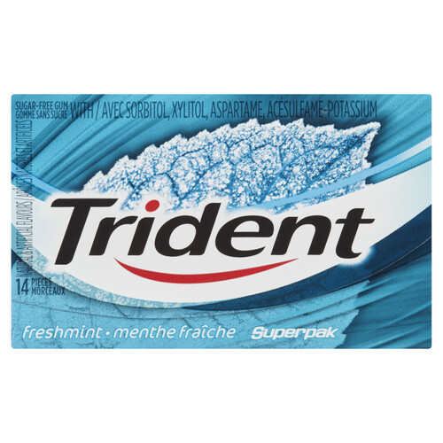 Trident Gum Sugar Free Superpak Freshmint 14 Pieces