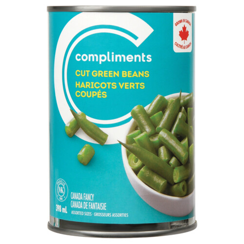 Compliments Cut Green Beans Assorted Sizes 398 ml