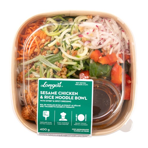 Longo's Noodle Bowl Sesame Chicken & Rice With Sweet And Spicy Dressing 400 g