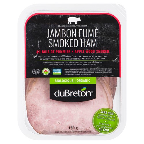 DuBreton Organic Smoked Ham Applewood 150 g