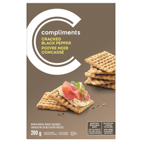 Compliments Crackers Woven Wheat Cracked Black Pepper 200 g