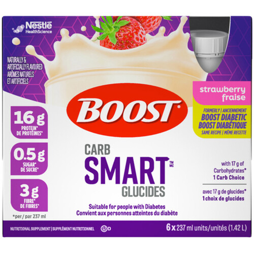 Boost Diabetic Drink Strawberry 6 x 237 ml