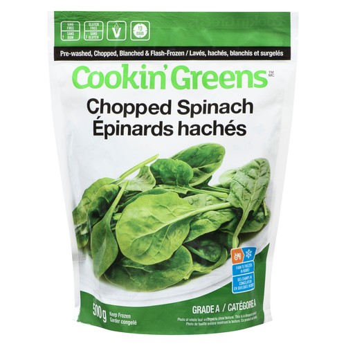 Cookin' Greens Frozen Chopped Spinach 500 g