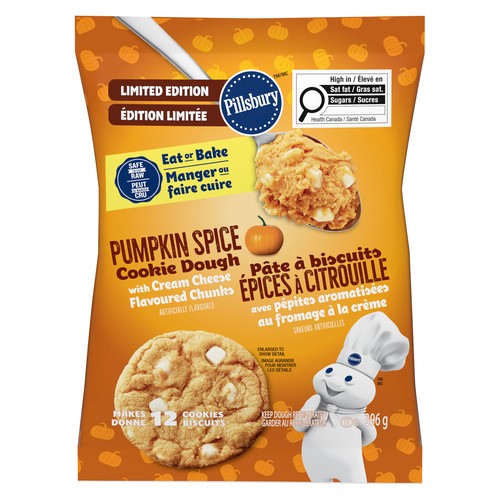 Pillsbury Cookie Dough Limited Edition Pumpkin Spice 12 Cookies 396 g