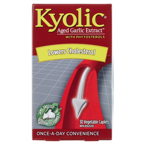 Kyolic Aged Garlic Extract Cholesterol Control Once-A-Day Vegetable Caplets 30 Count