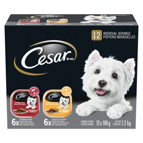 Cesar Adult Wet Dog Food Classic Loaf In Sauce Filet Mignon & Chicken 12 x 100 g