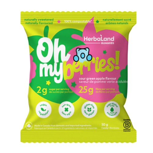 Herbaland Oh My Berries Gummies Sour Green Apple 50 g