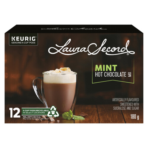 Laura Secord Hot Chocolate Mix Pods Mint 12 K-Cup 180 g