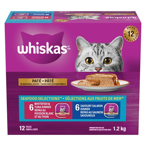 Whiskas Selections Adult Wet Cat Food Seafood Paté  12 x 100 g