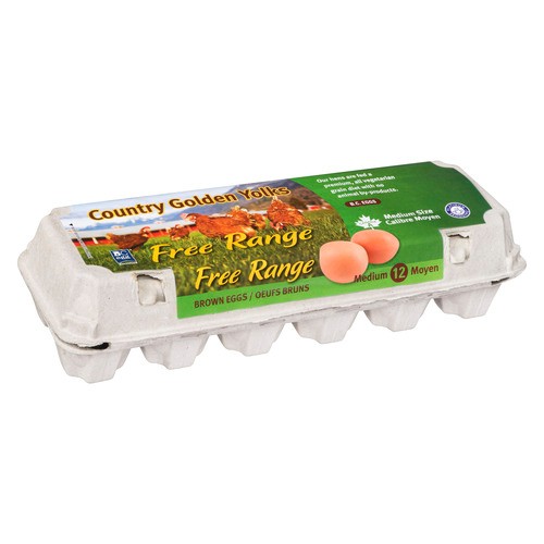 Country Golden Brown Eggs Free Range Medium 12 Count