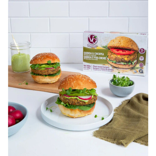 Vegetarian Gourmet Gluten-Free Frozen Artisan Vegan Burger Quinoa & Chickpea 400 g 