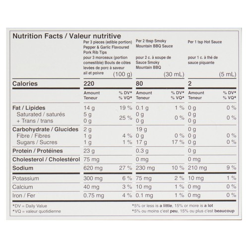 Pinty'sFrozen  Pork Back Seasoned Rib Ends 860 g