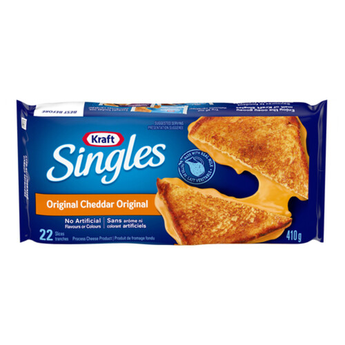 Kraft Singles Sliced Cheese Original Cheddar 22 Slices 410 g