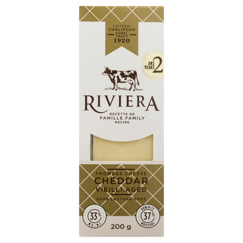 Riviera Lactose-Free Cheese Cheddar Aged 2 Years 200 g
