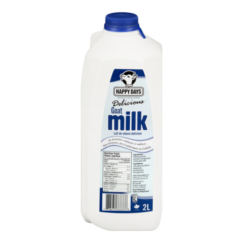 Happy Days Whole Natural Goats Milk 2 L (bottle)