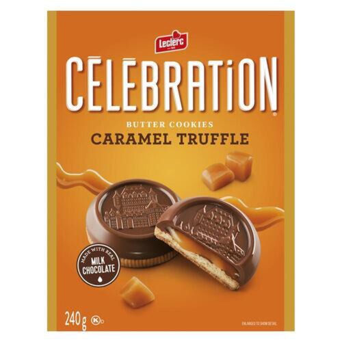 Leclerc Celebration Butter Cookies Milk Chocolate Caramel Truffle 240 g