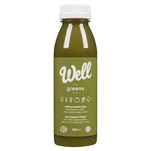 Well Juicery Greens Cold Pressed Juice 333 mL