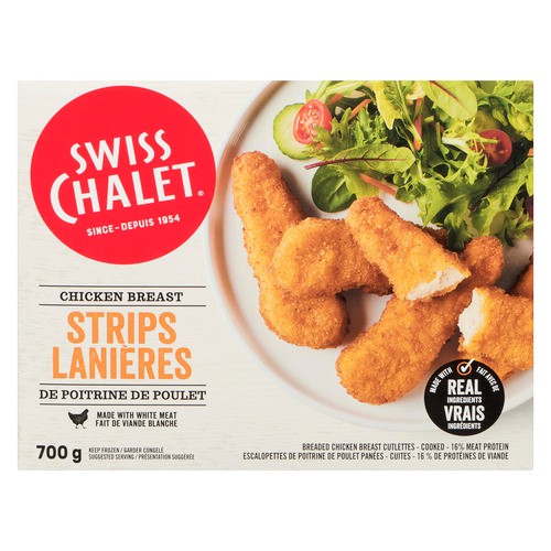 Swiss Chalet Frozen Chicken Breast Strips Breaded 700 g 