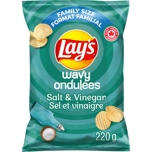 Lay's Potato Chips Wavy Salt & Vinegar 220 g