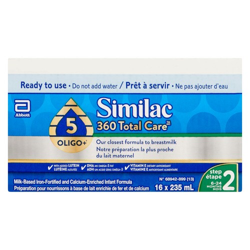 Similac 360 Total Care Milk-Based Infant Formula Step 2 16 x 235 ml