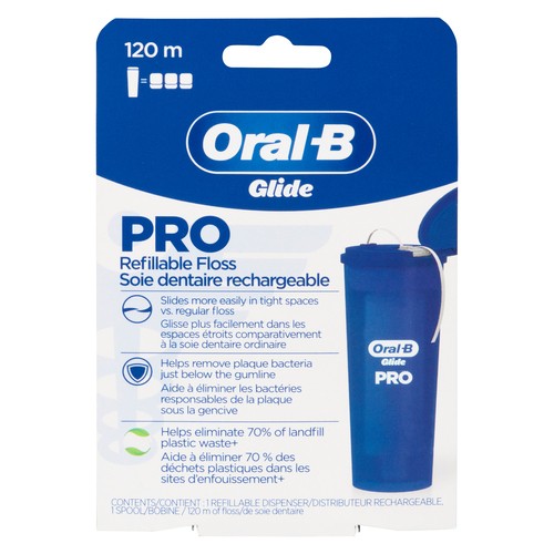 Oral-B Glide Starter Kit Dental Floss Refillable 120-Meter EA 